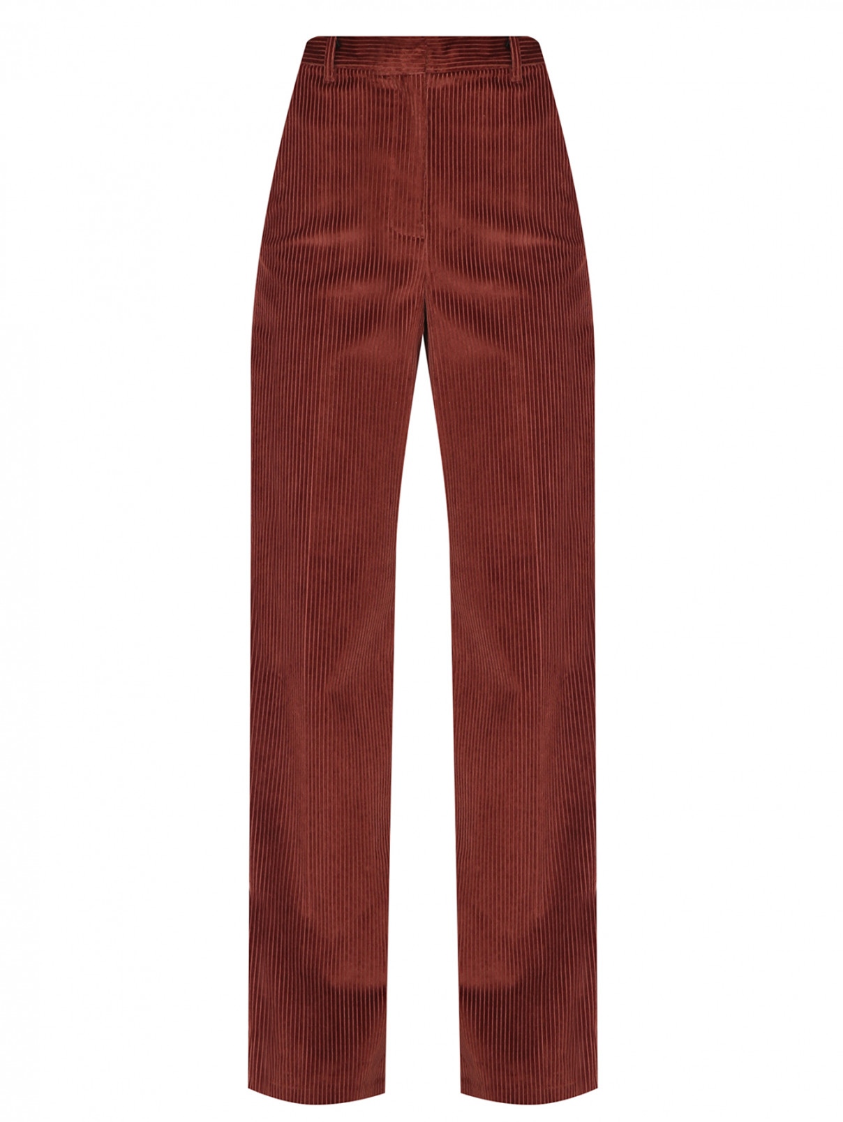 брюки вельветовые в рубчик Weekend Max Mara  –  Общий вид  – Цвет:  Коричневый