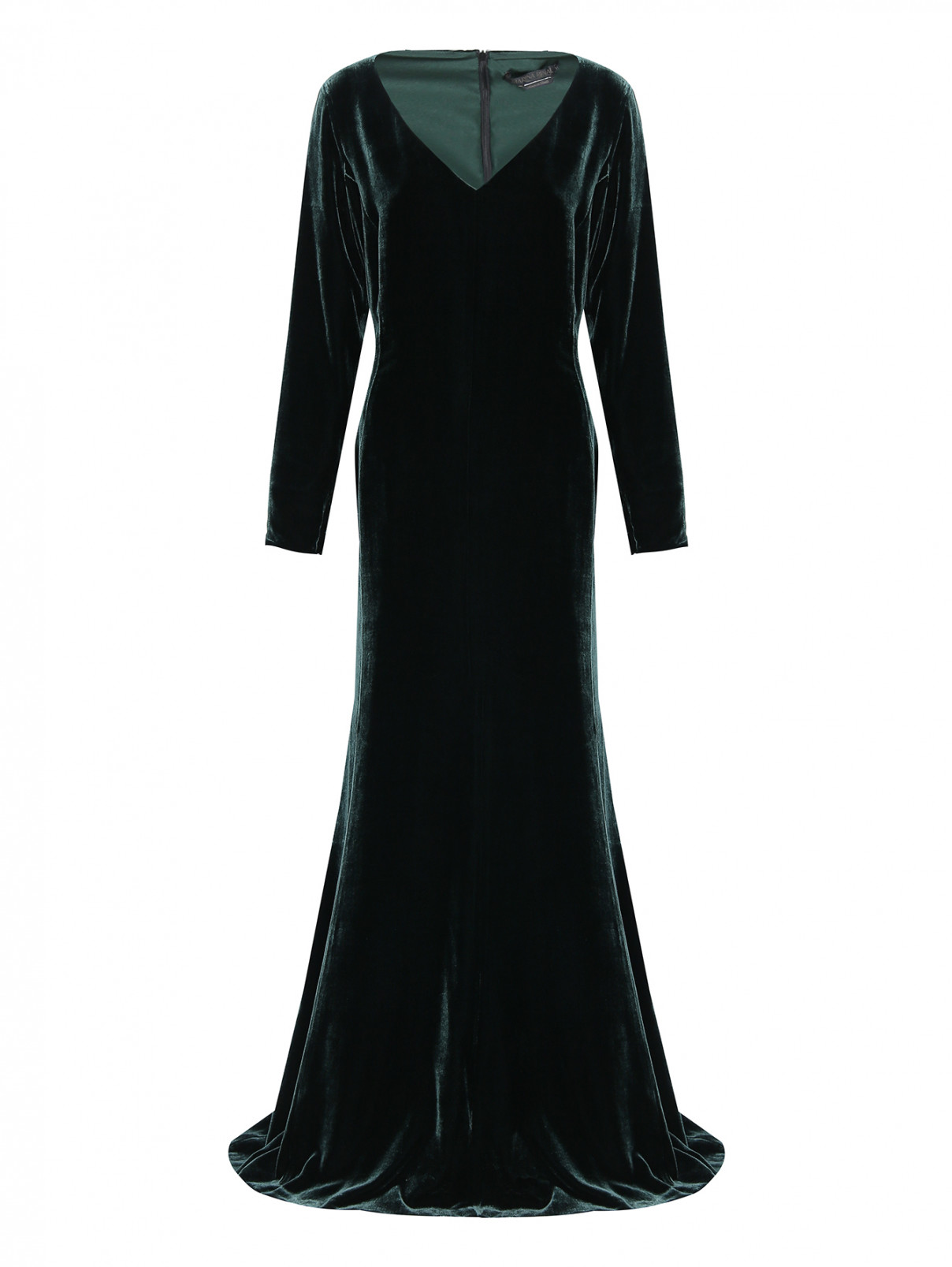 Платье-макси из вискозы, полуприталенное Marina Rinaldi  –  Общий вид  – Цвет:  Зеленый