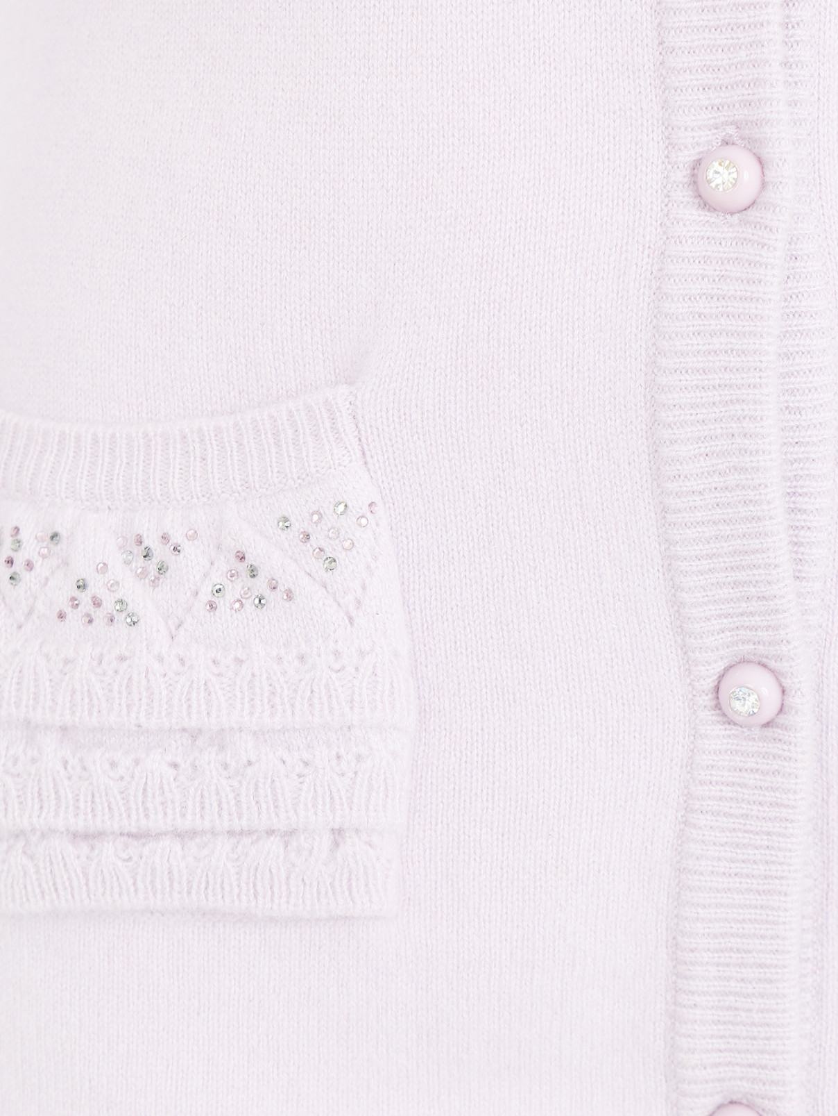 Кардиган из кашемира с аппликацией из страз Blumarine baby  –  Деталь  – Цвет:  Фиолетовый