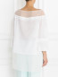 Блуза из хлопка и шелка с вышивкой Alberta Ferretti  –  Модель Верх-Низ1