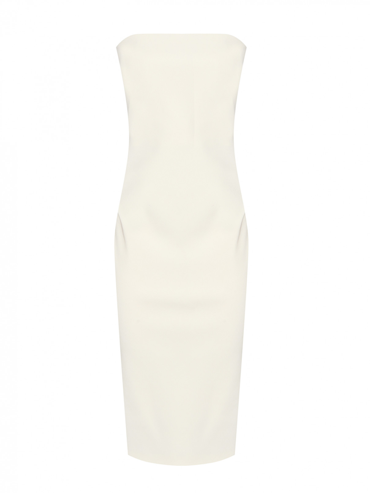 Однотонное платье из шерсти Max Mara  –  Общий вид  – Цвет:  Белый