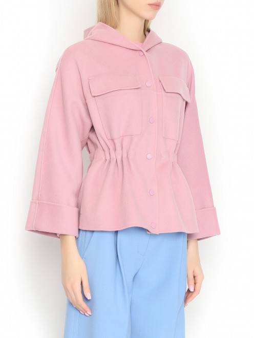 Полупальто из шерсти с кулиской на талии Weekend Max Mara - МодельВерхНиз