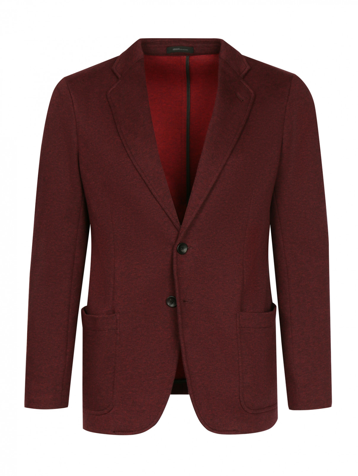 Пиджак однобортный из хлопка Armani Collezioni  –  Общий вид  – Цвет:  Красный