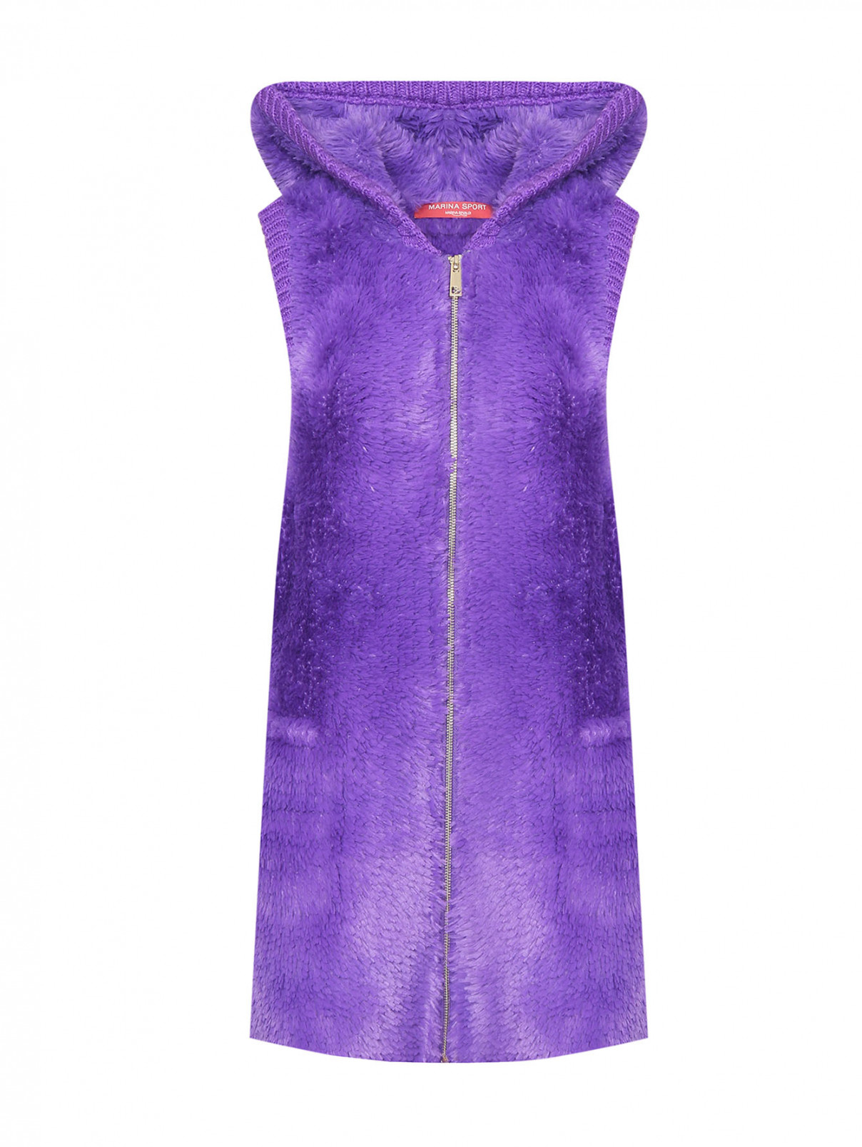 Жилет на молнии с капюшоном Marina Rinaldi  –  Общий вид  – Цвет:  Фиолетовый