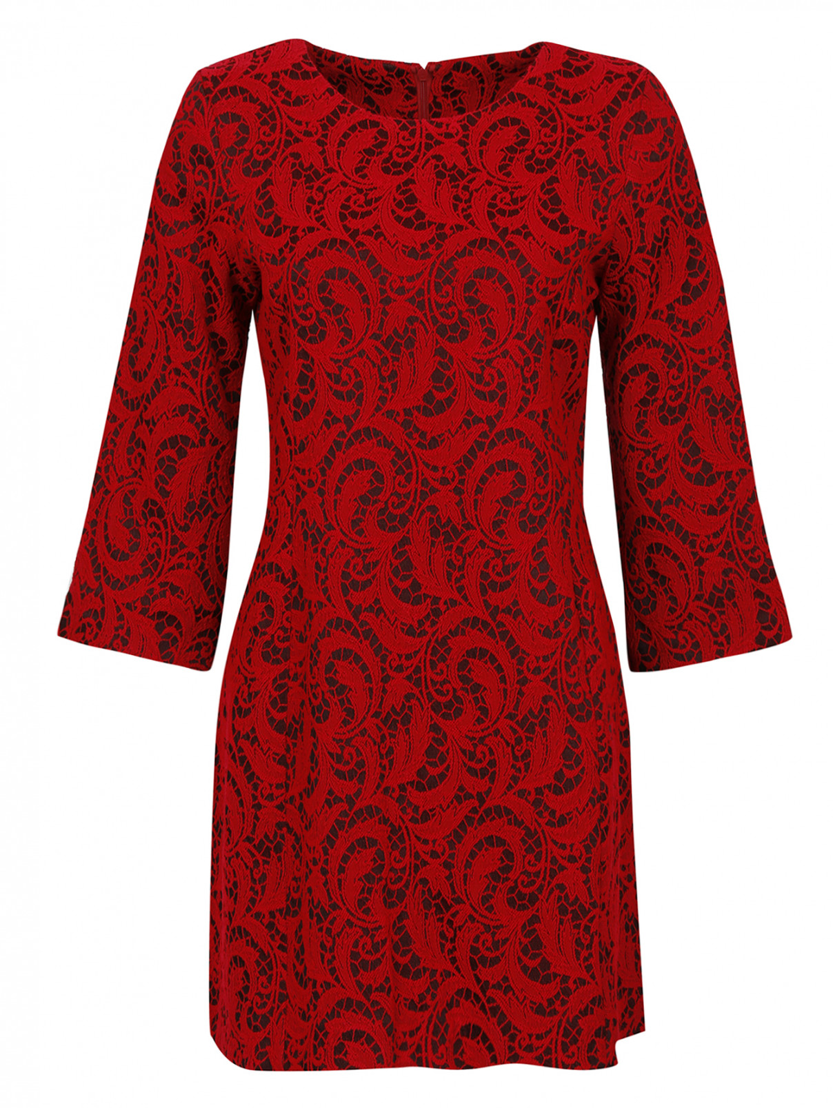 Кружевное платье Pierre Mantoux  –  Общий вид  – Цвет:  Красный