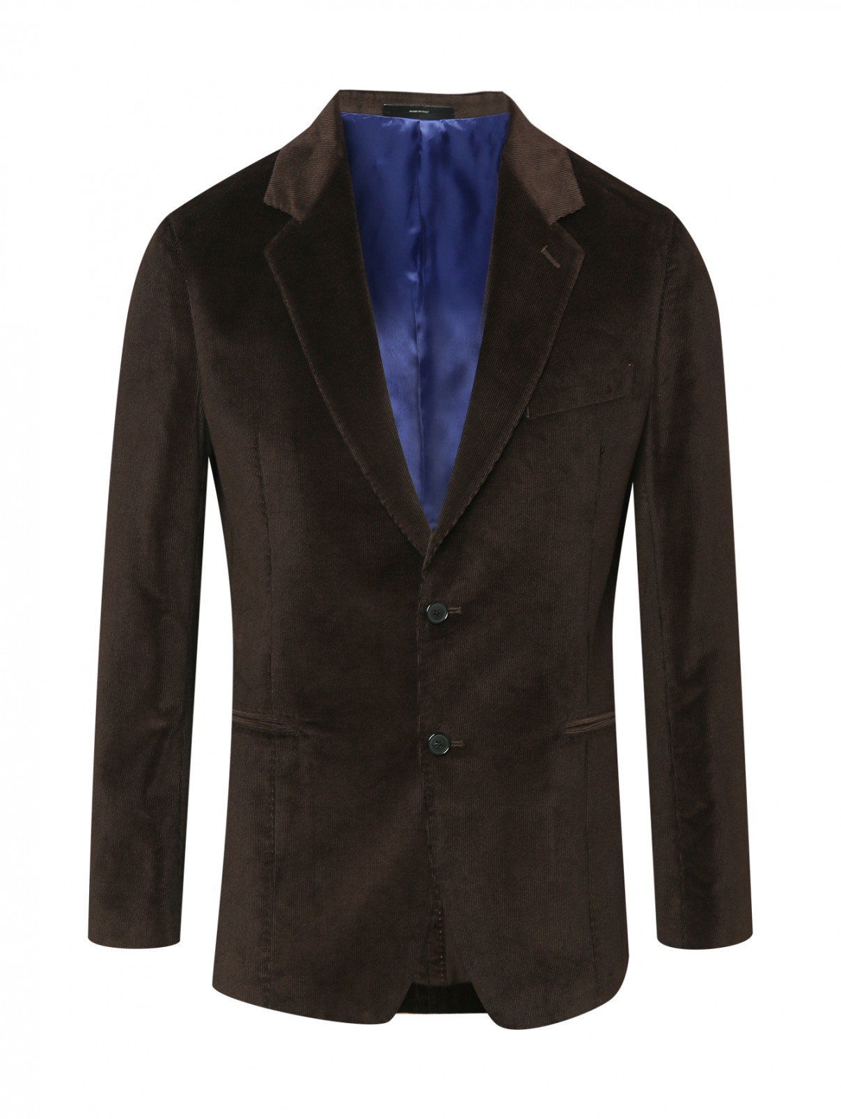 Пиджак из вельвета на пуговицах Paul Smith  –  Общий вид  – Цвет:  Коричневый