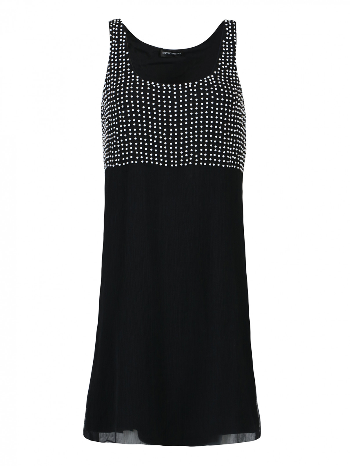 Мини-платье из шелка Emporio Armani  –  Общий вид  – Цвет:  Черный
