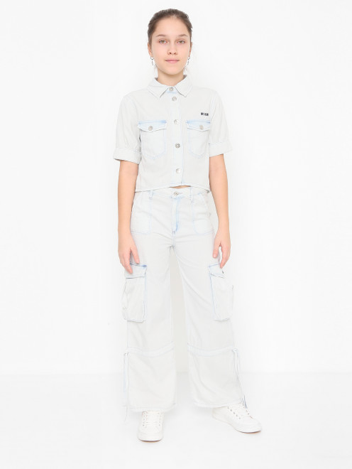 Укороченная рубашка с карманами MSGM - МодельОбщийВид