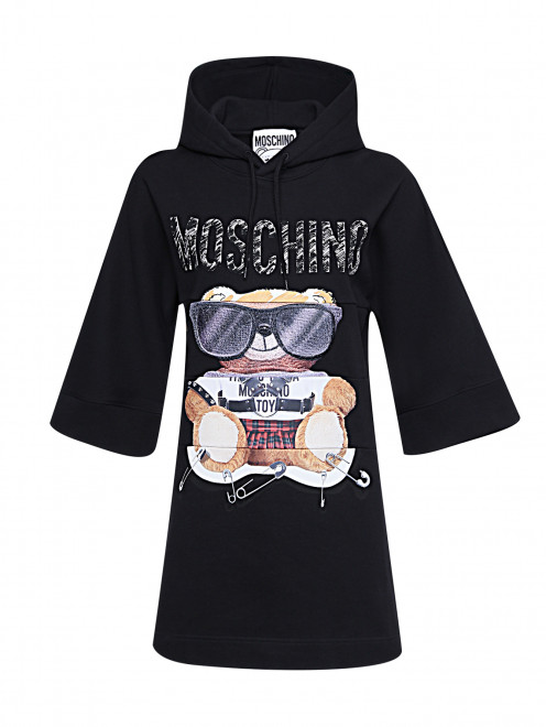 Трикотажное платье с принтом Moschino - Общий вид