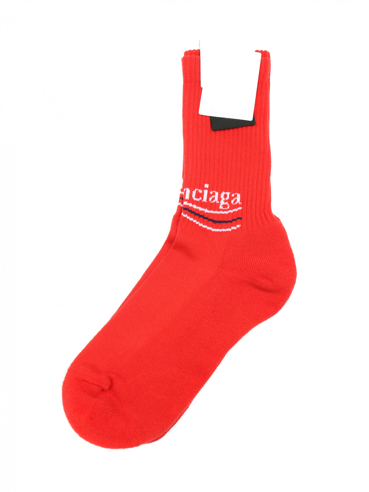 Носки из хлопка с узором Balenciaga  –  Общий вид  – Цвет:  Красный