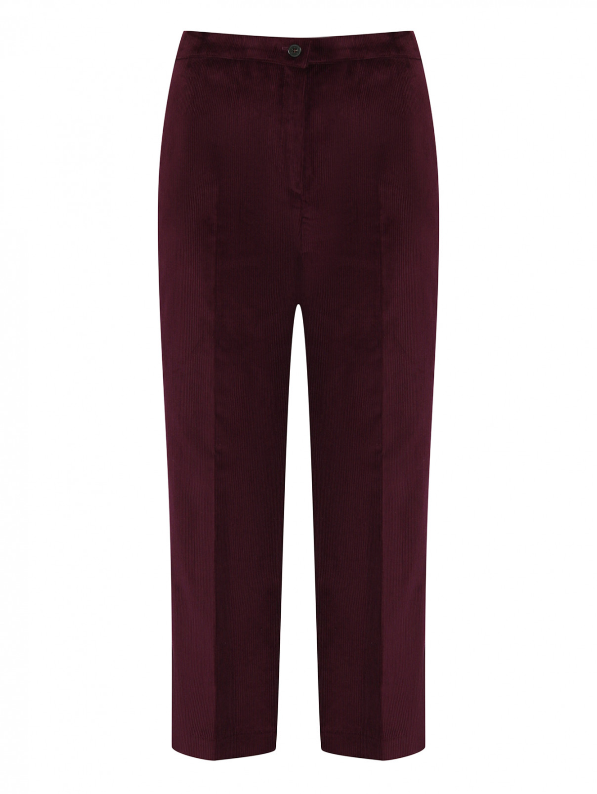 Вельветовые брюки из смешанного хлопка Marina Rinaldi  –  Общий вид  – Цвет:  Красный