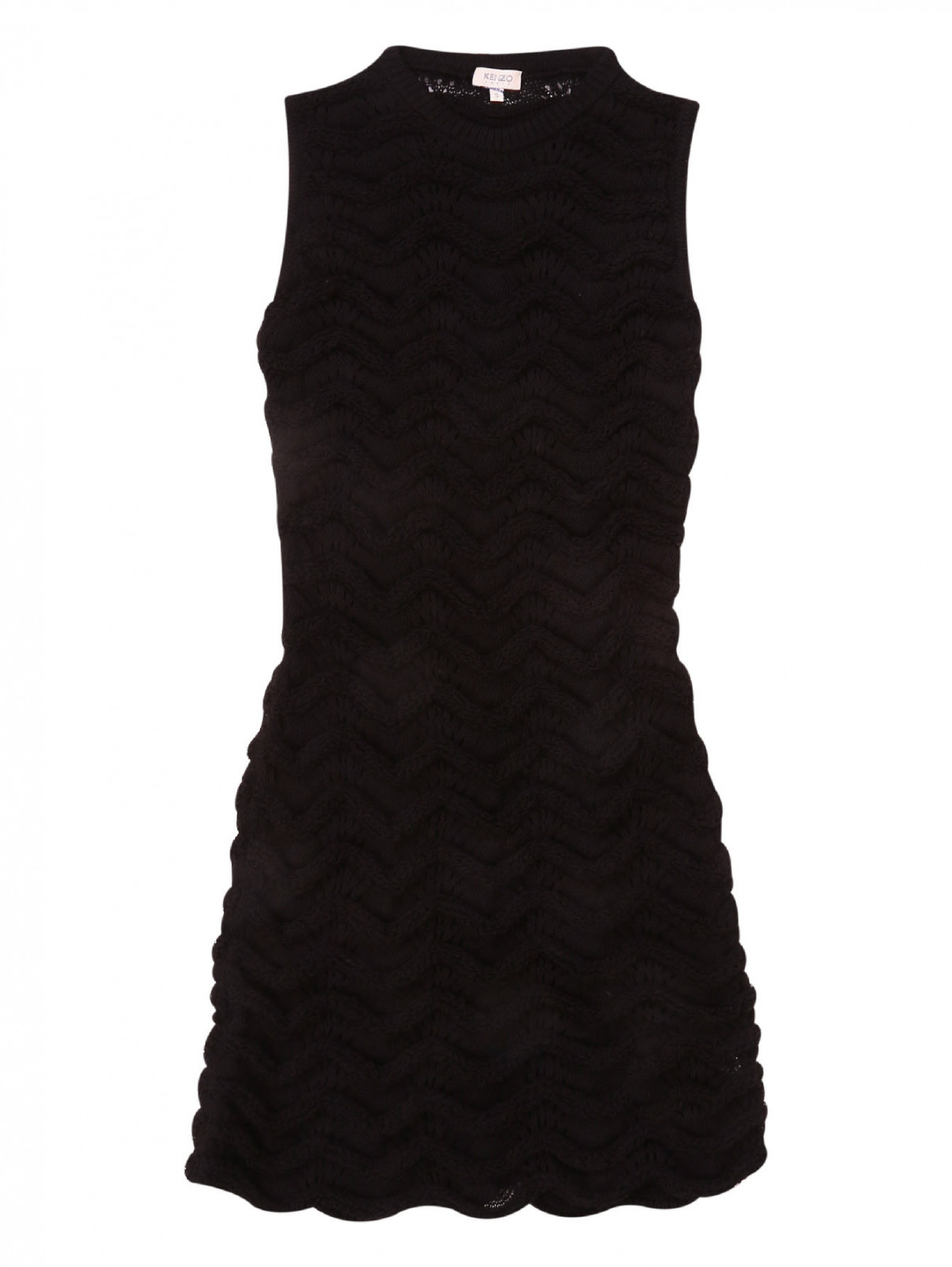 Трикотажное платье в крупную вязку Kenzo  –  Общий вид  – Цвет:  Черный