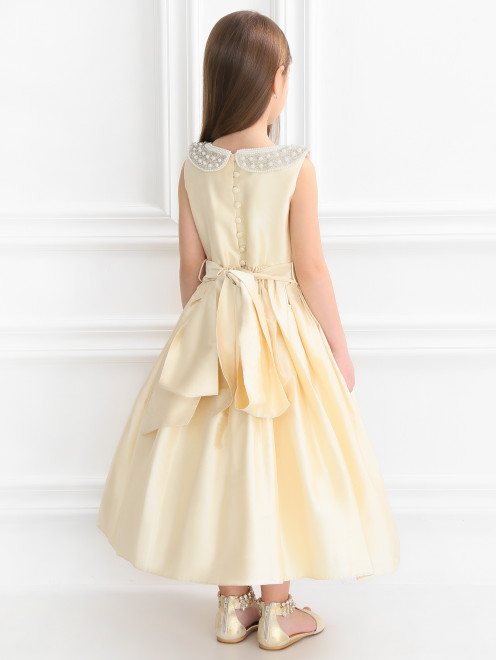 Платье из шелка с воротничком расшитым бусинами и бисером - Модель Верх-Низ1