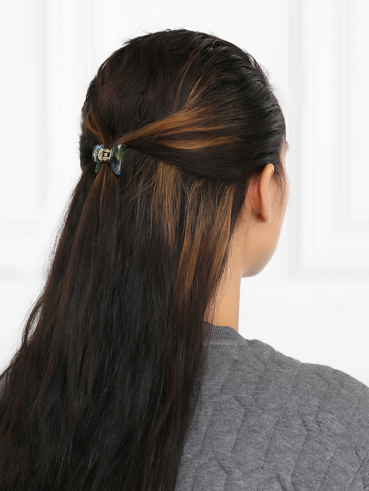 Заколка для волос с узором Janeke  –  Модель Общий вид  – Цвет:  Синий
