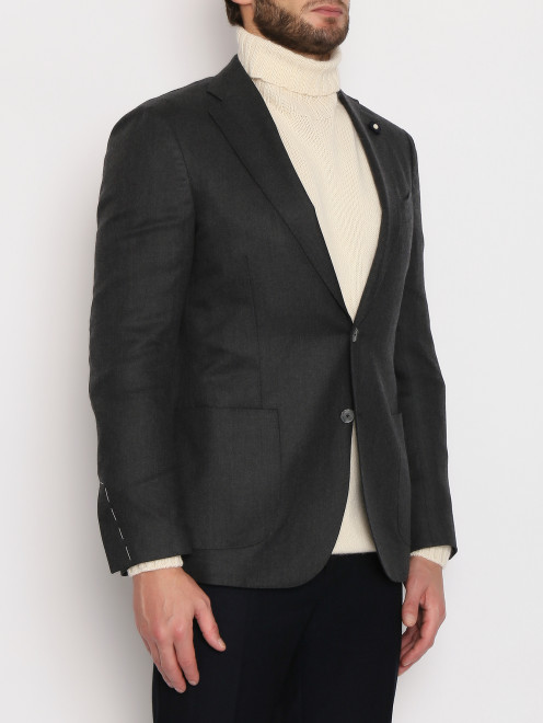 Пиджак из шерсти и кашемира с накладными карманами LARDINI - МодельВерхНиз