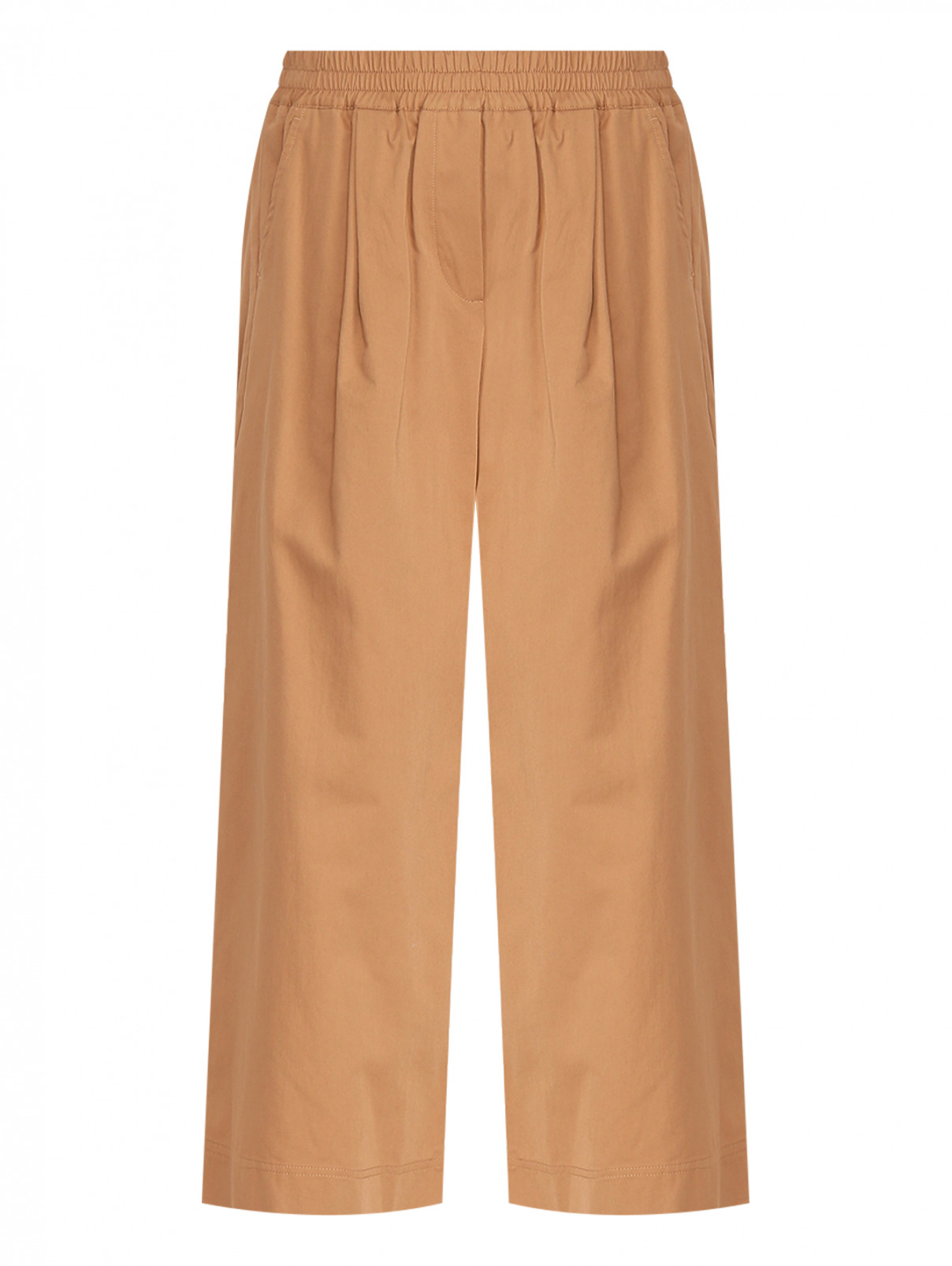 Брюки из хлопка широкого кроя Weekend Max Mara  –  Общий вид  – Цвет:  Бежевый