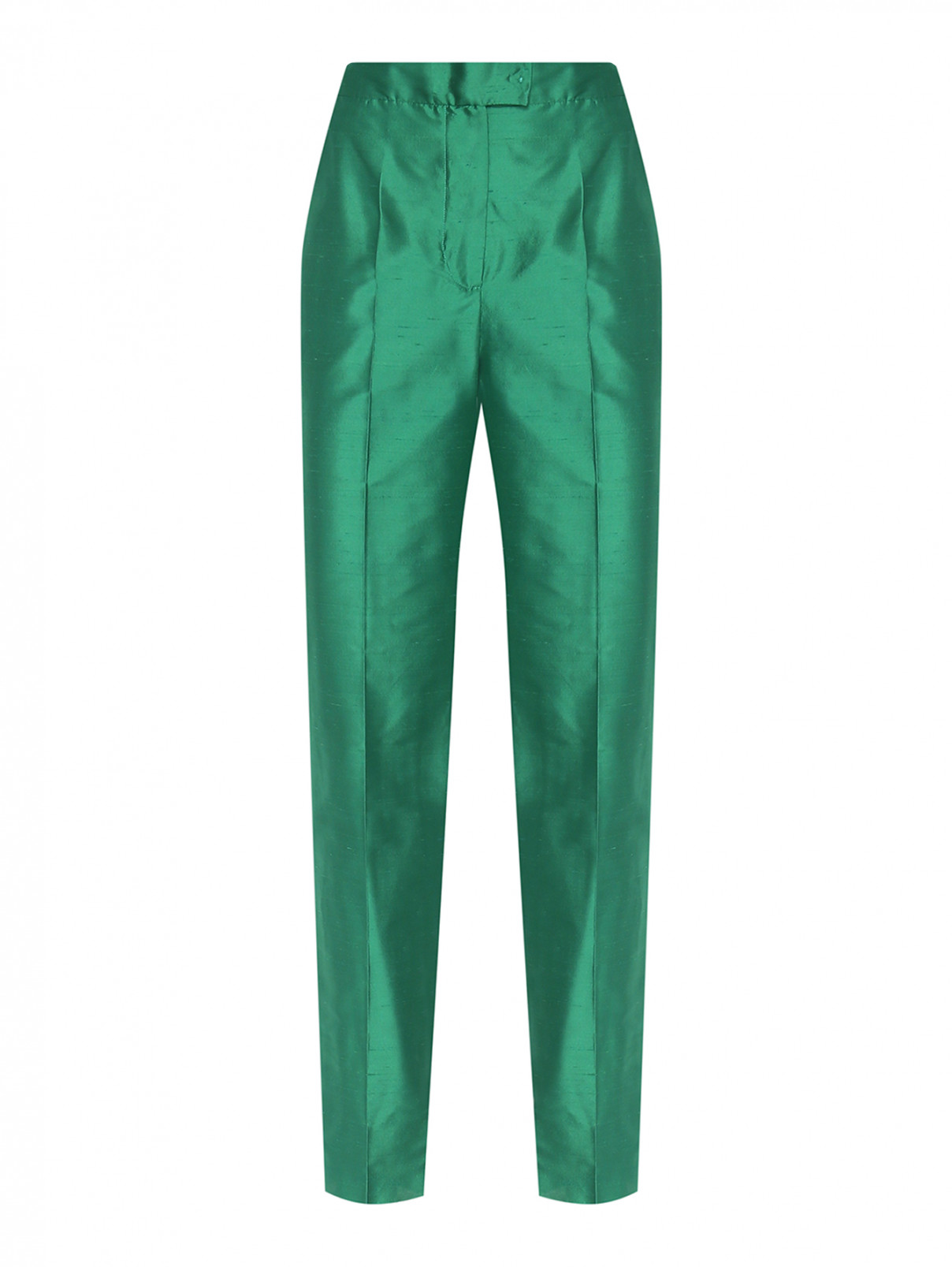 Брюки из шелка с карманами Max Mara  –  Общий вид  – Цвет:  Зеленый