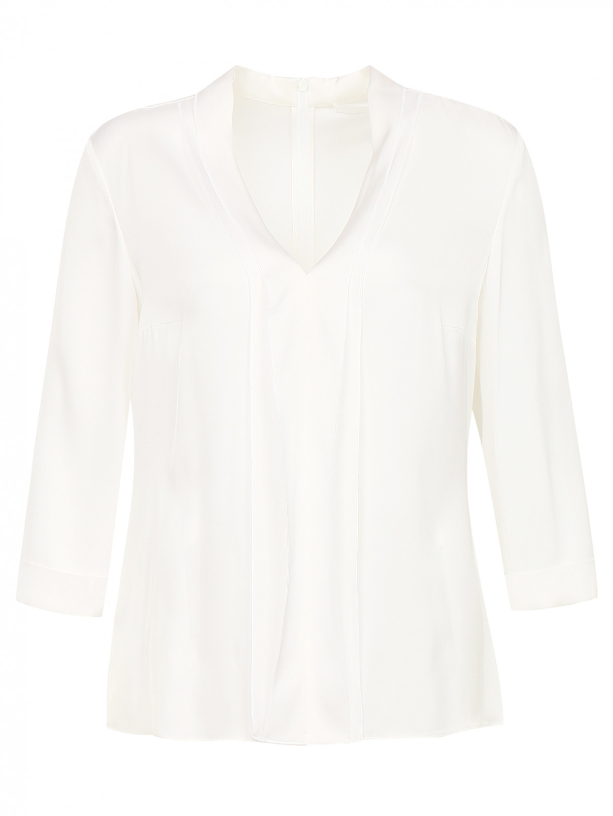 Блуза из шелка с рукавом 3/4 Boss  –  Общий вид  – Цвет:  Белый