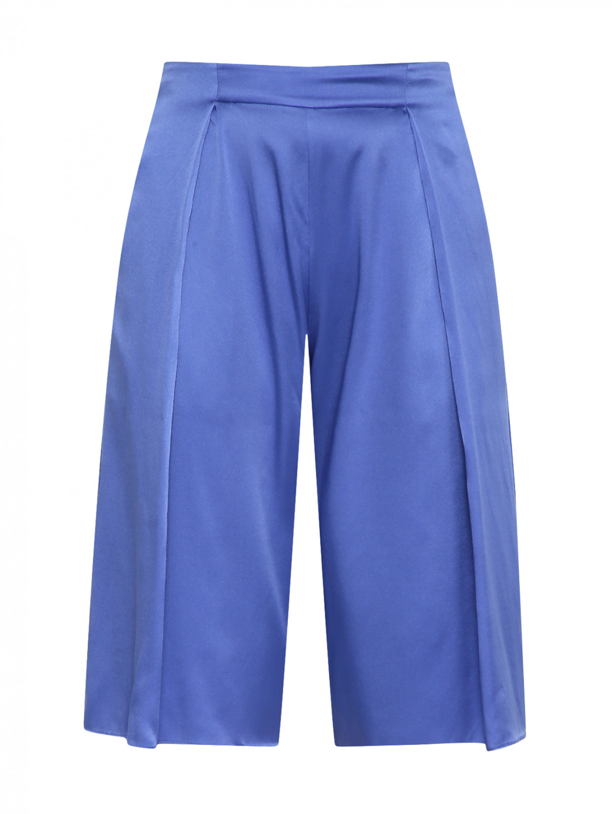 Удлиненные шорты из шелка на резинке ACNE STUDIOS  –  Общий вид  – Цвет:  Синий
