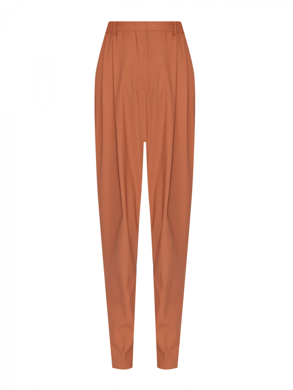 Однотонные брюки из шерсти Sportmax  –  Общий вид  – Цвет:  Оранжевый