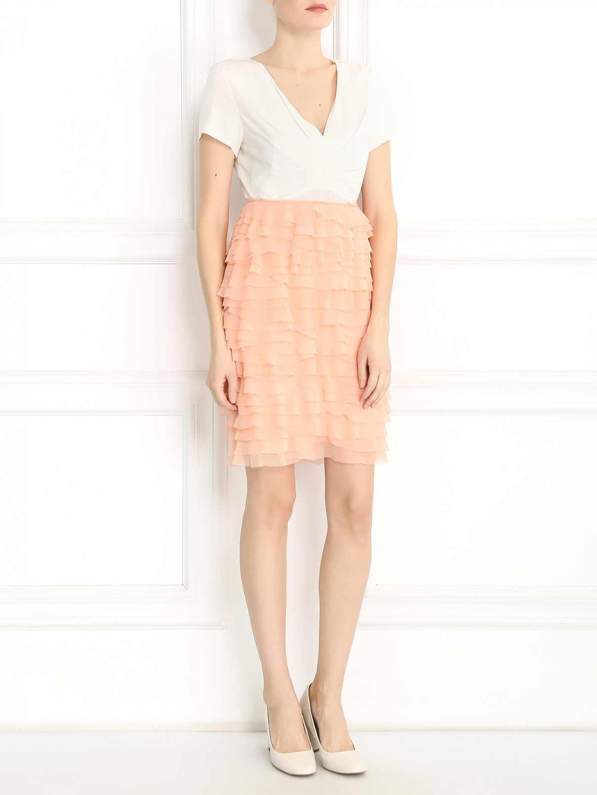 Многослойная юбка Moschino  –  Модель Общий вид  – Цвет:  Розовый