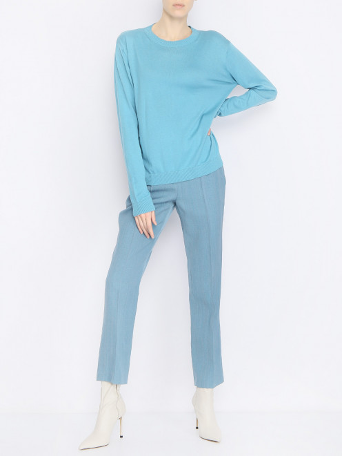 Джемпер из хлопка и шелка однотонный Weekend Max Mara - МодельОбщийВид