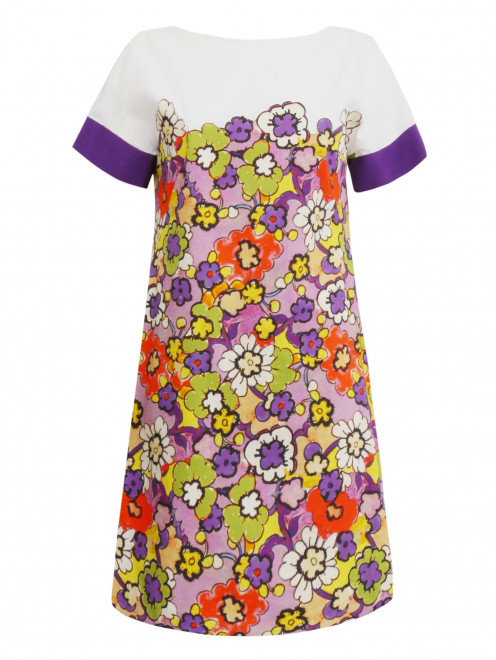 Платье свободного кроя из хлопка с цветочным узором Alberta Ferretti - Общий вид