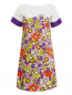 Платье свободного кроя из хлопка с цветочным узором Alberta Ferretti  –  Общий вид