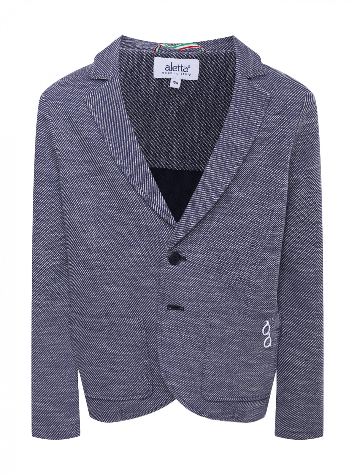 Пиджак хлопковый с накладными карманами Aletta Couture  –  Общий вид  – Цвет:  Синий