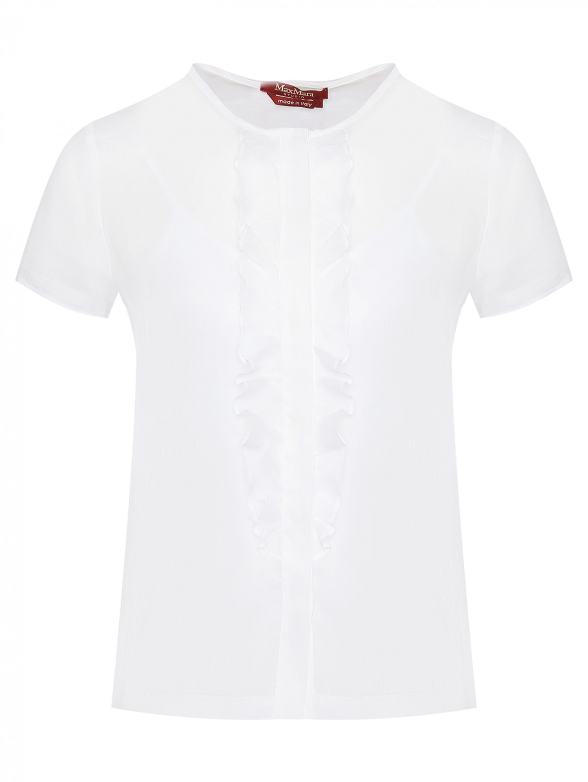 Блуза из смешанного хлопка с коротким рукавом Max Mara  –  Общий вид  – Цвет:  Белый