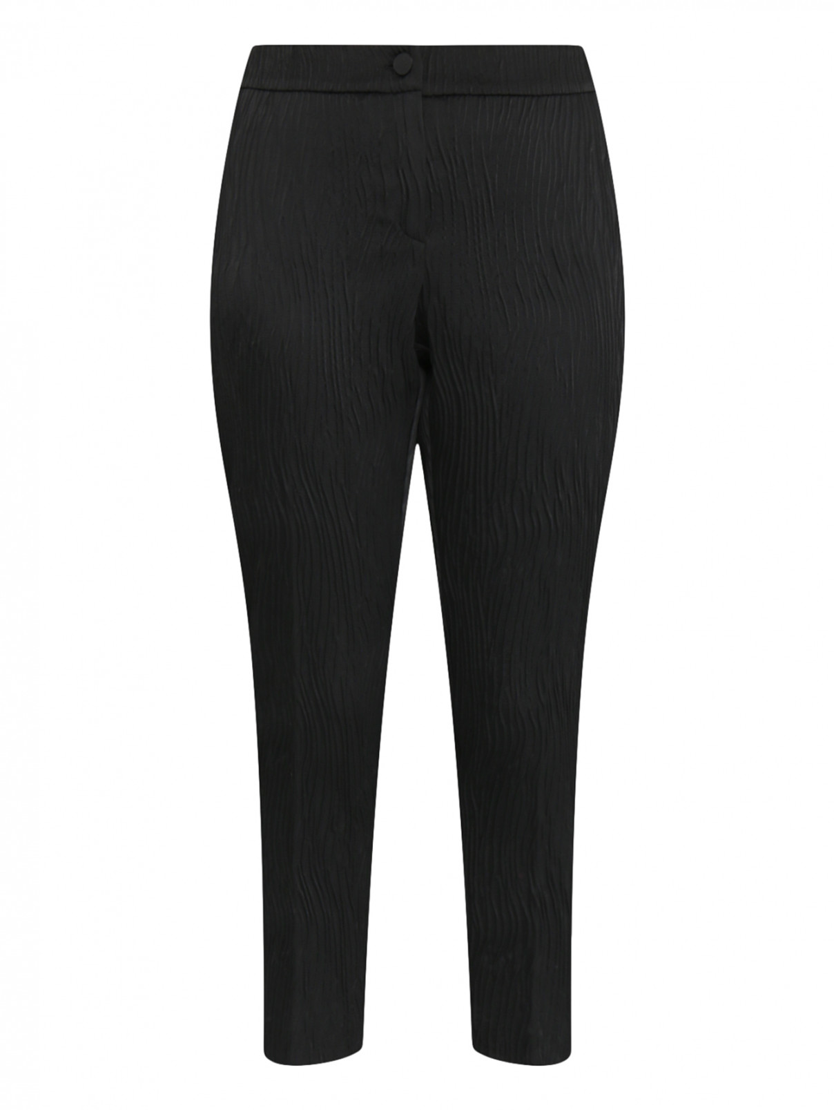 Укороченные брюки с узором Marina Rinaldi  –  Общий вид  – Цвет:  Черный