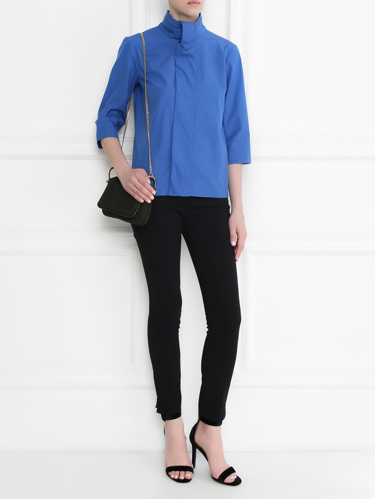 Блуза из хлопка с рукавами 3/4 Viktor&Rolf  –  Модель Общий вид  – Цвет:  Синий
