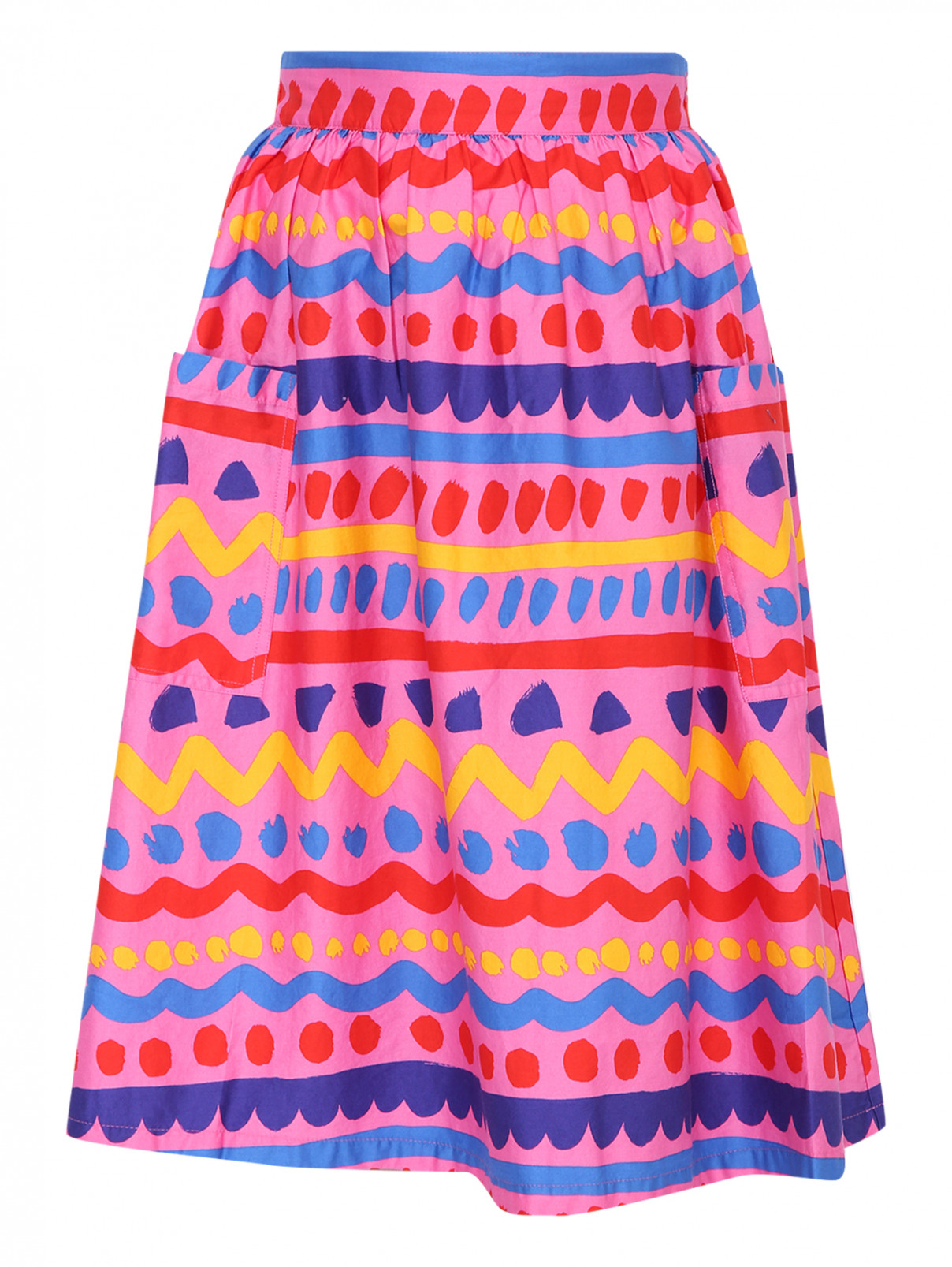 Хлопковая юбка на резинке Stella McCartney kids  –  Общий вид  – Цвет:  Узор