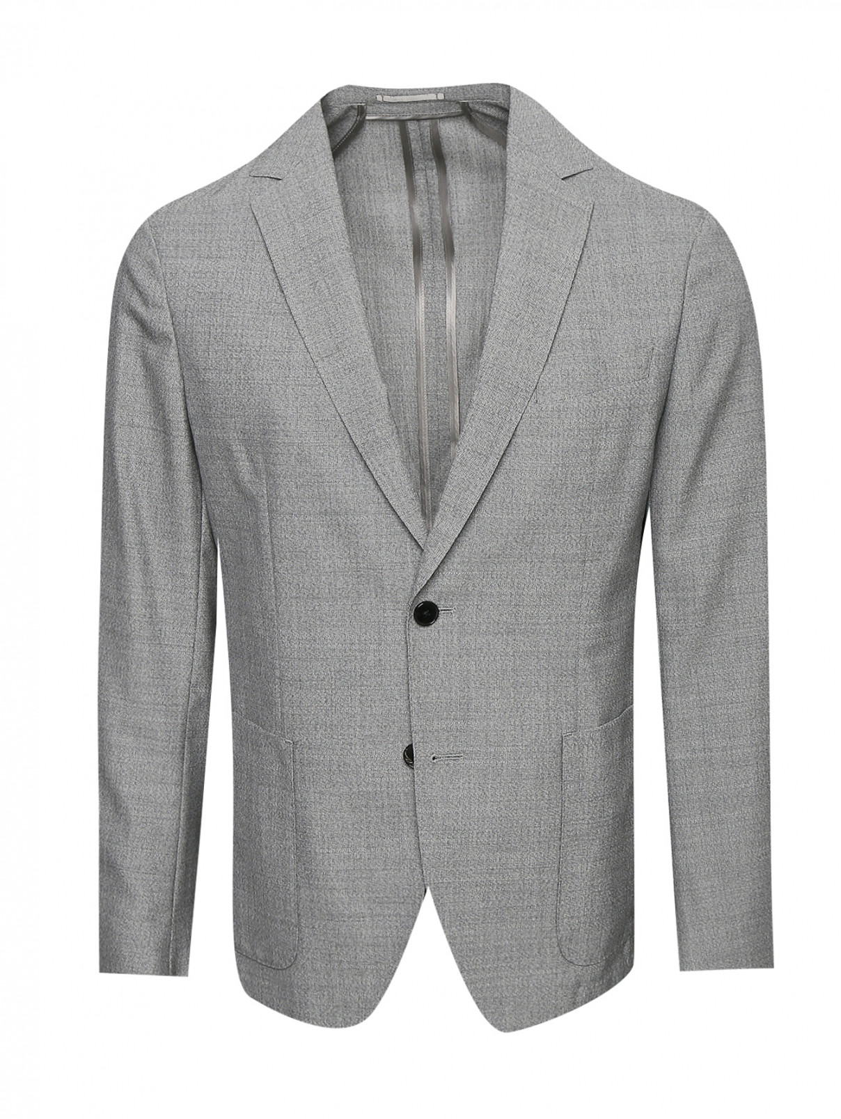 Пиджак из шерсти с карманами Boss  –  Общий вид  – Цвет:  Серый