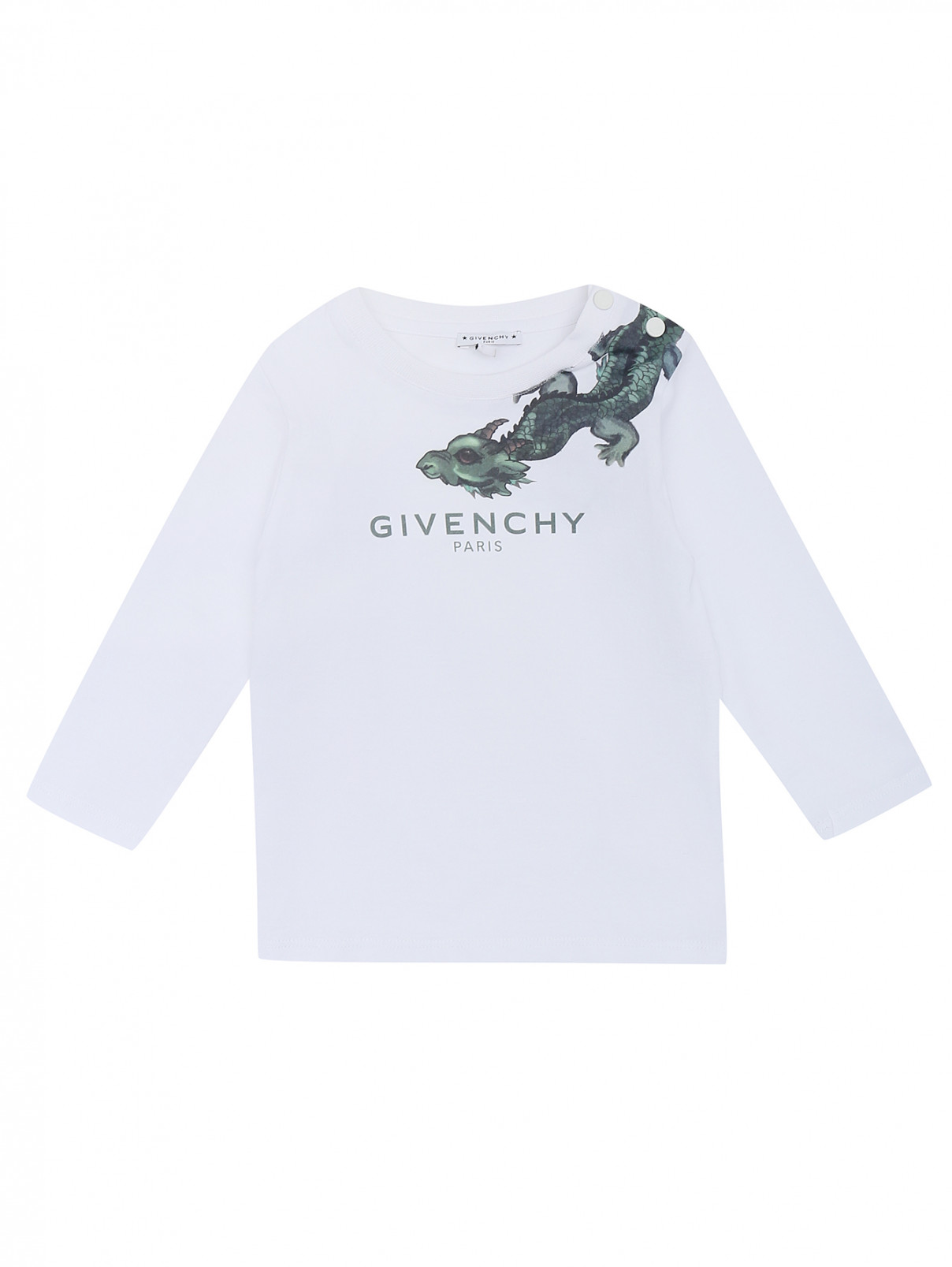 Лонгслив из хлопка с принтом Givenchy  –  Общий вид  – Цвет:  Белый