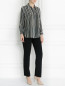 Блуза из шелка с узором "полоска" Marina Rinaldi  –  Модель Общий вид