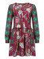 Платье-мини из шелка с цветочным узором Alberta Ferretti  –  Общий вид