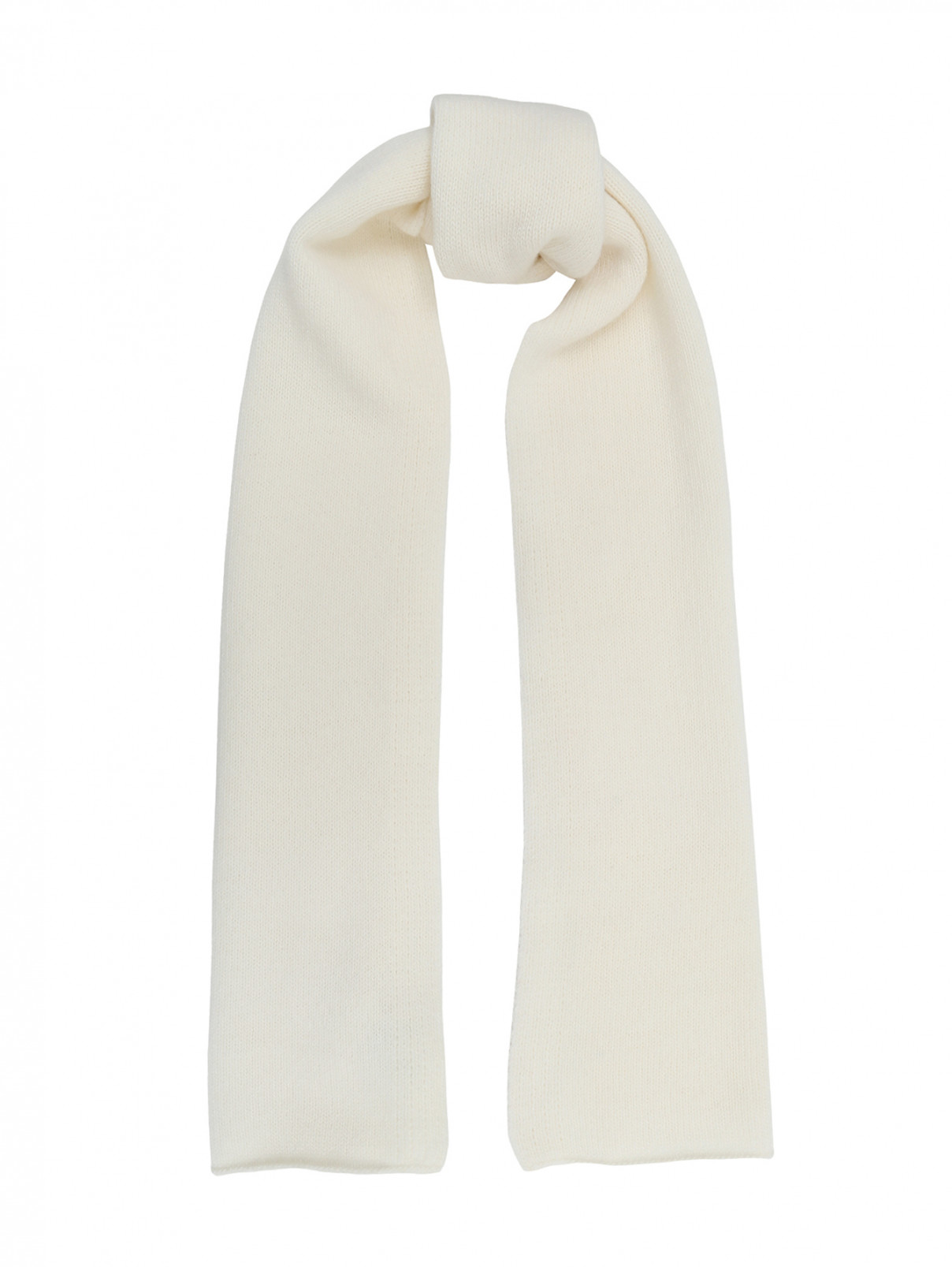 Однотонный шарф из шерсти и акрила Catya  –  Общий вид  – Цвет:  Белый