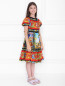 Платье из хлопка с узором Dolce & Gabbana  –  МодельВерхНиз