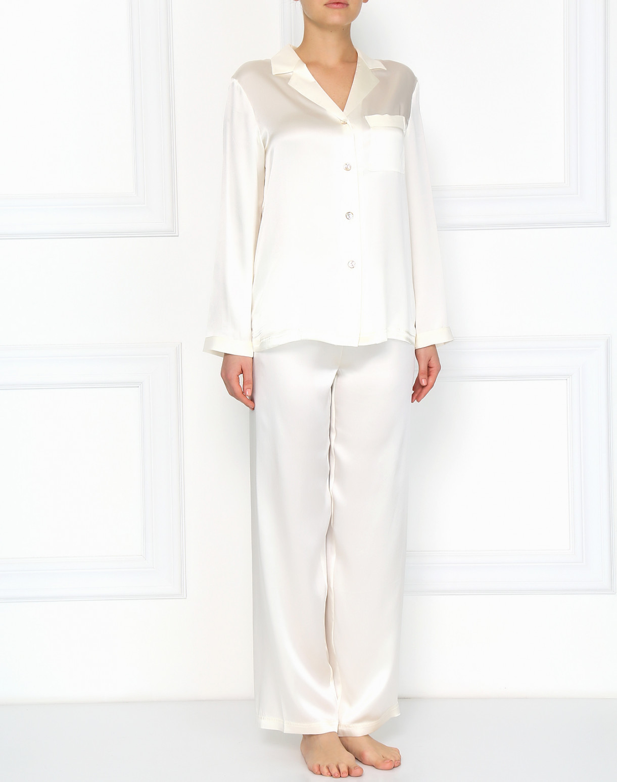 Пижама из шелка Vivis  –  Модель Общий вид  – Цвет:  Белый