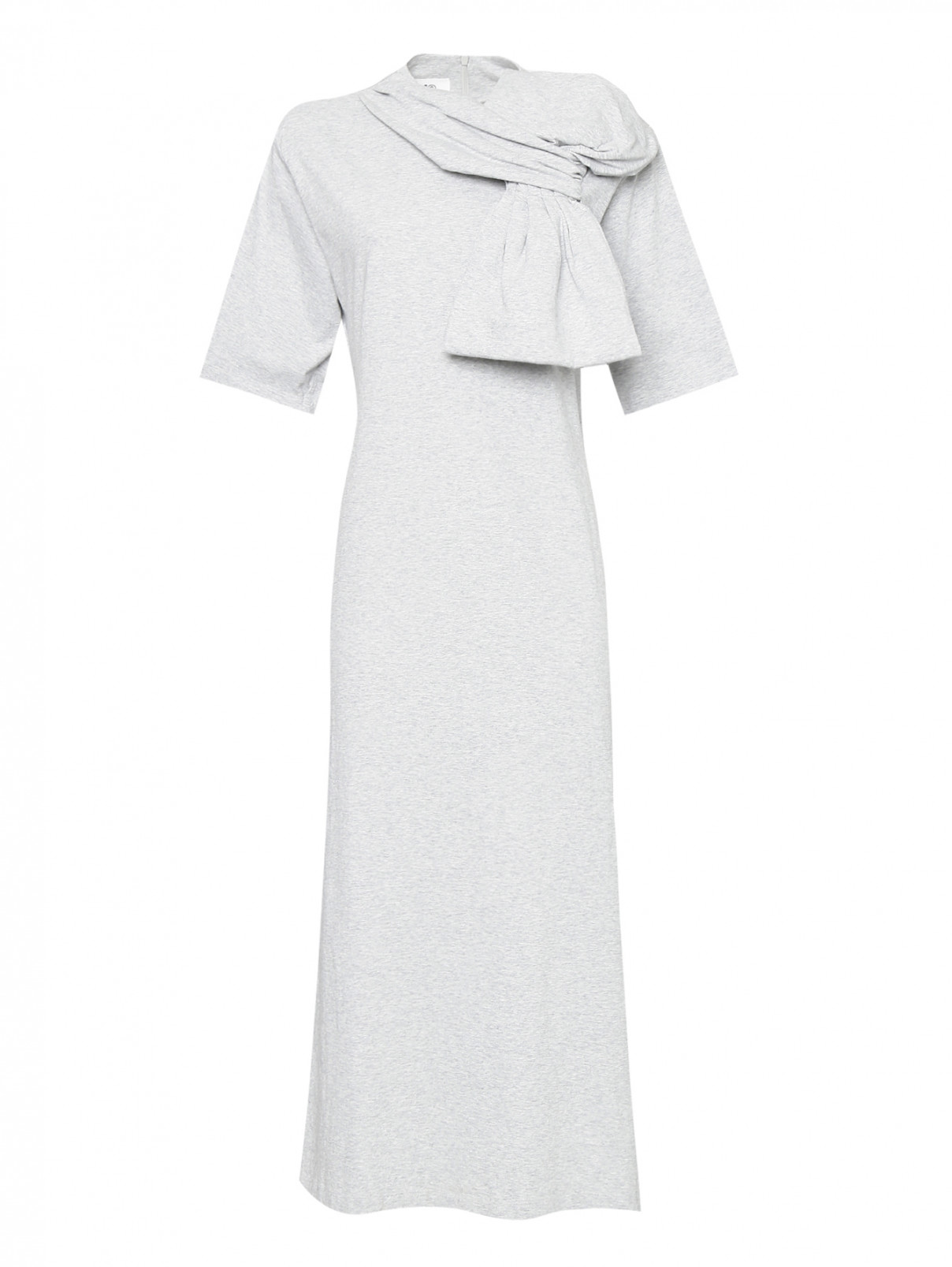 Платье из хлопка с коротким рукавом MM6  –  Общий вид  – Цвет:  Серый