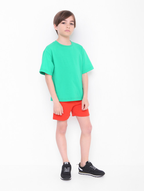 Хлопковые шорты с аппликацией - Общий вид