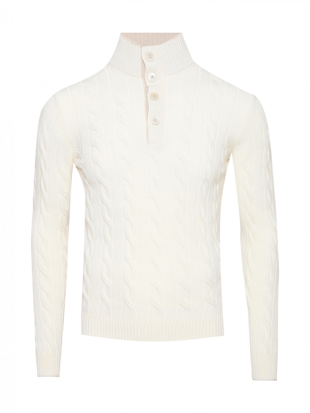 Джемпер из кашемира крупной вязки Gran Sasso  –  Общий вид  – Цвет:  Белый