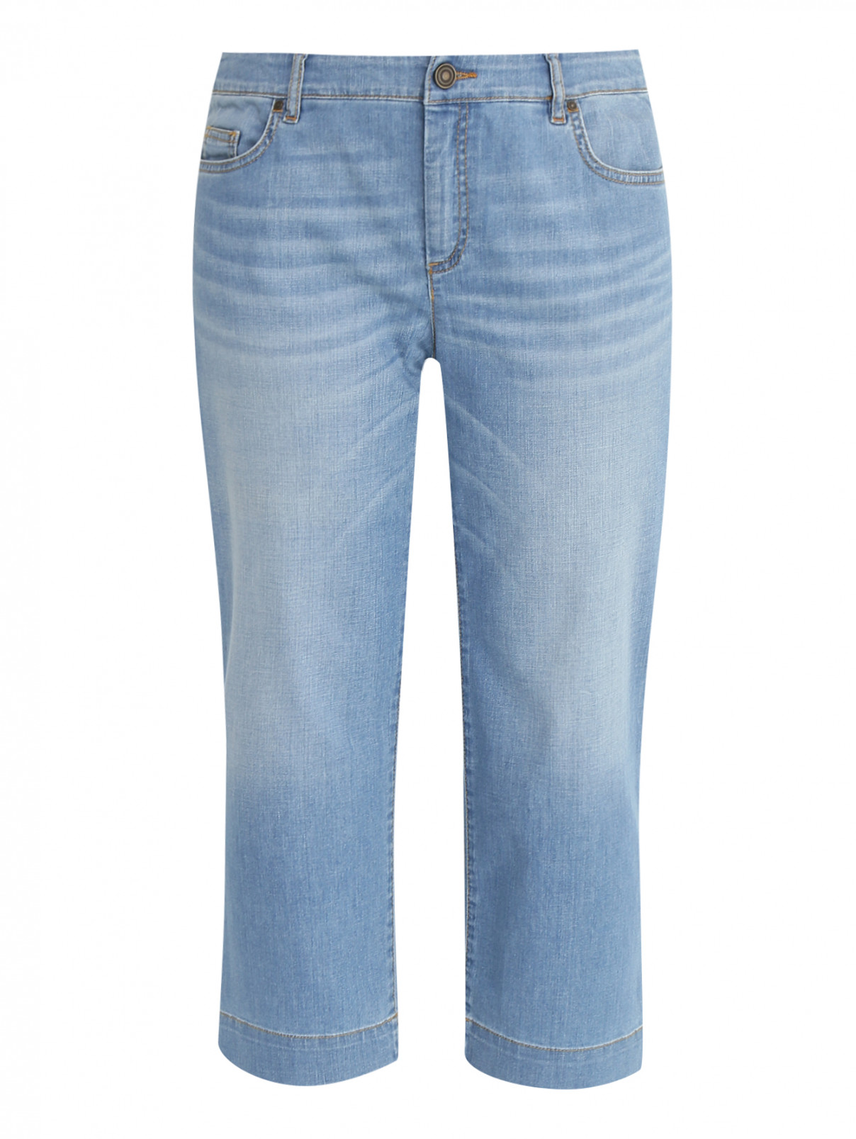 Укороченные джинсы прямого кроя Marina Sport  –  Общий вид  – Цвет:  Синий