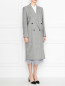 Двубортное пальто из шерсти с узором "клетка" и накладными карманами Max Mara  –  МодельВерхНиз
