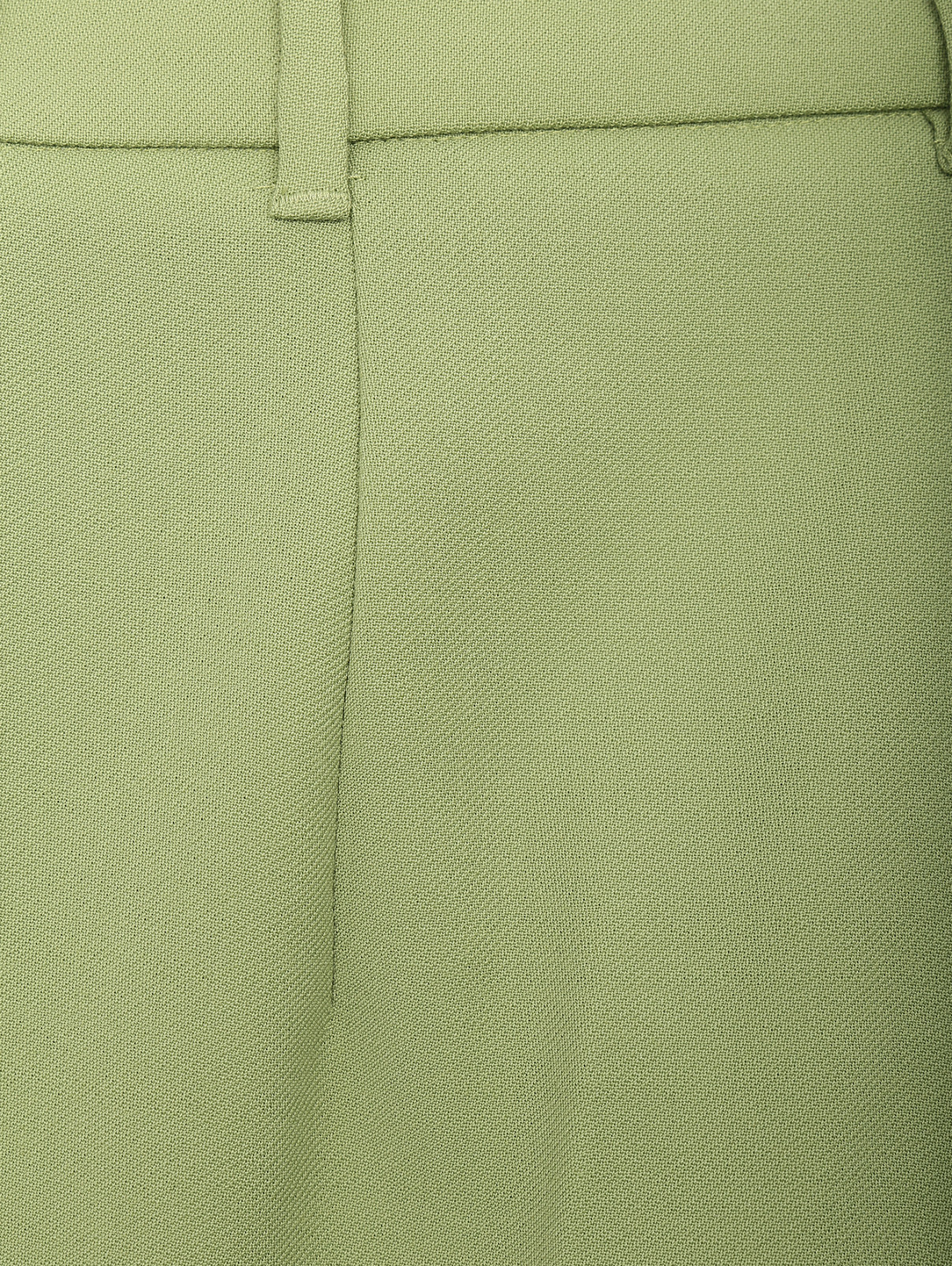 Брюки из шерсти прямого кроя Max Mara  –  Деталь1  – Цвет:  Зеленый