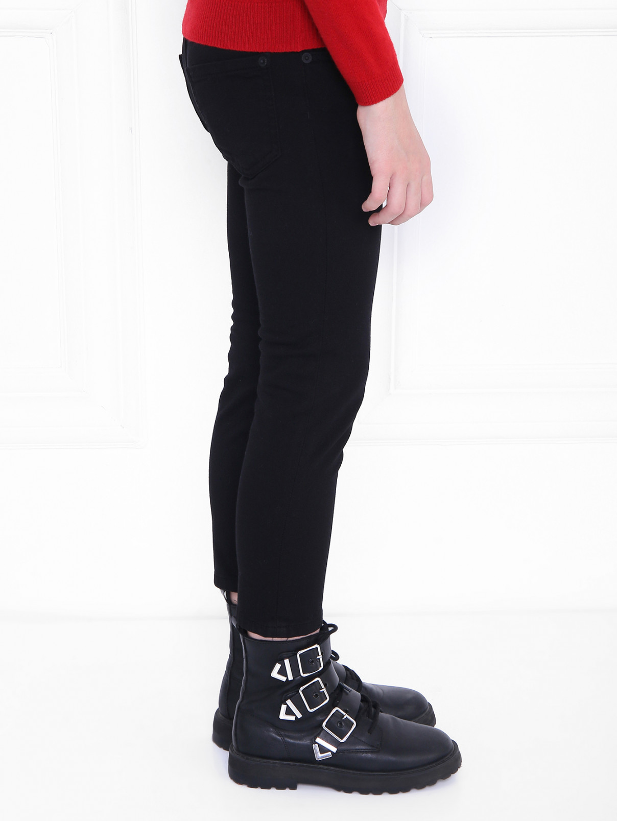 Однотонные укороченные джинсы Dsquared2  –  МодельВерхНиз2  – Цвет:  Черный