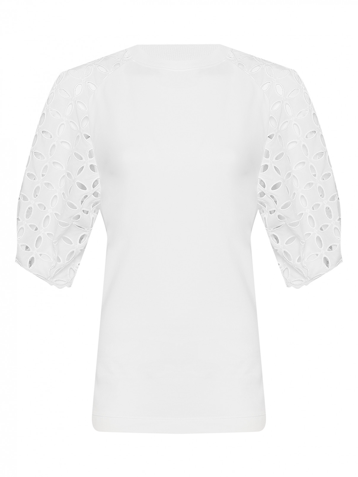 Блуза из хлопка с объемными рукавами Alberta Ferretti  –  Общий вид  – Цвет:  Белый