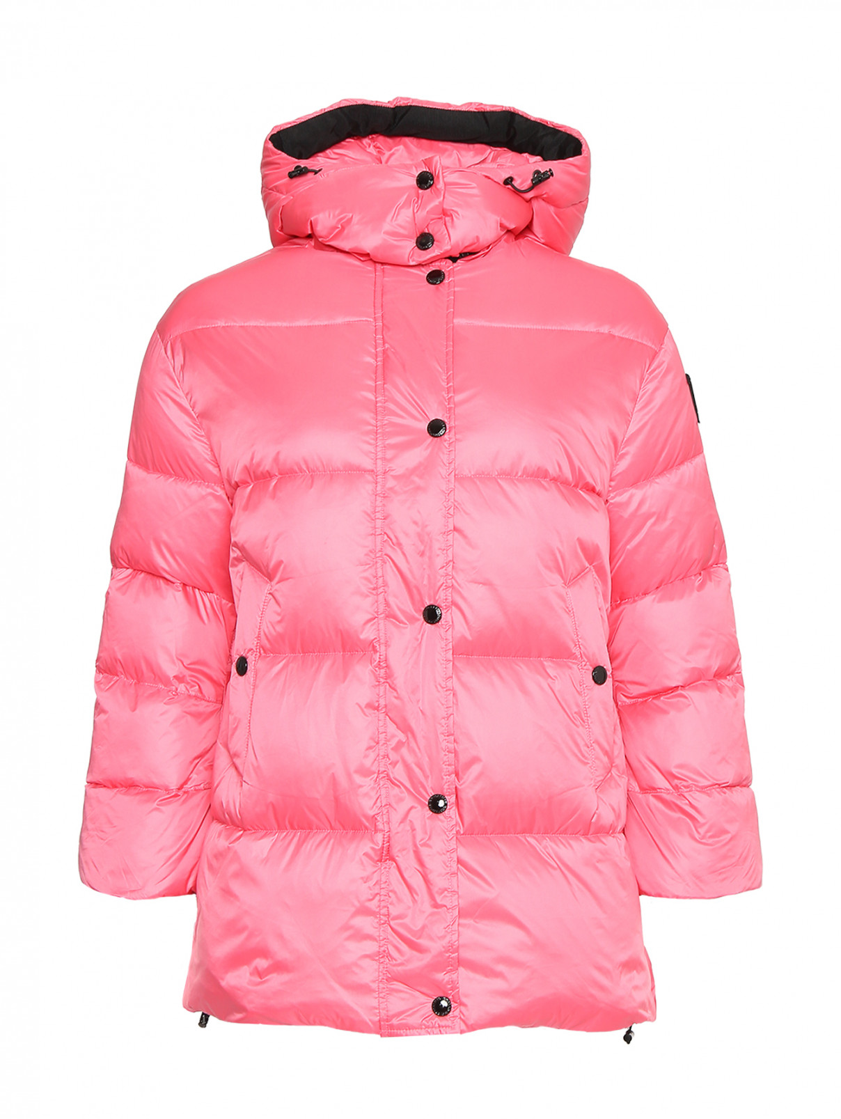 Куртка с капюшоном и аппликацией Ermanno Firenze  –  Общий вид  – Цвет:  Розовый
