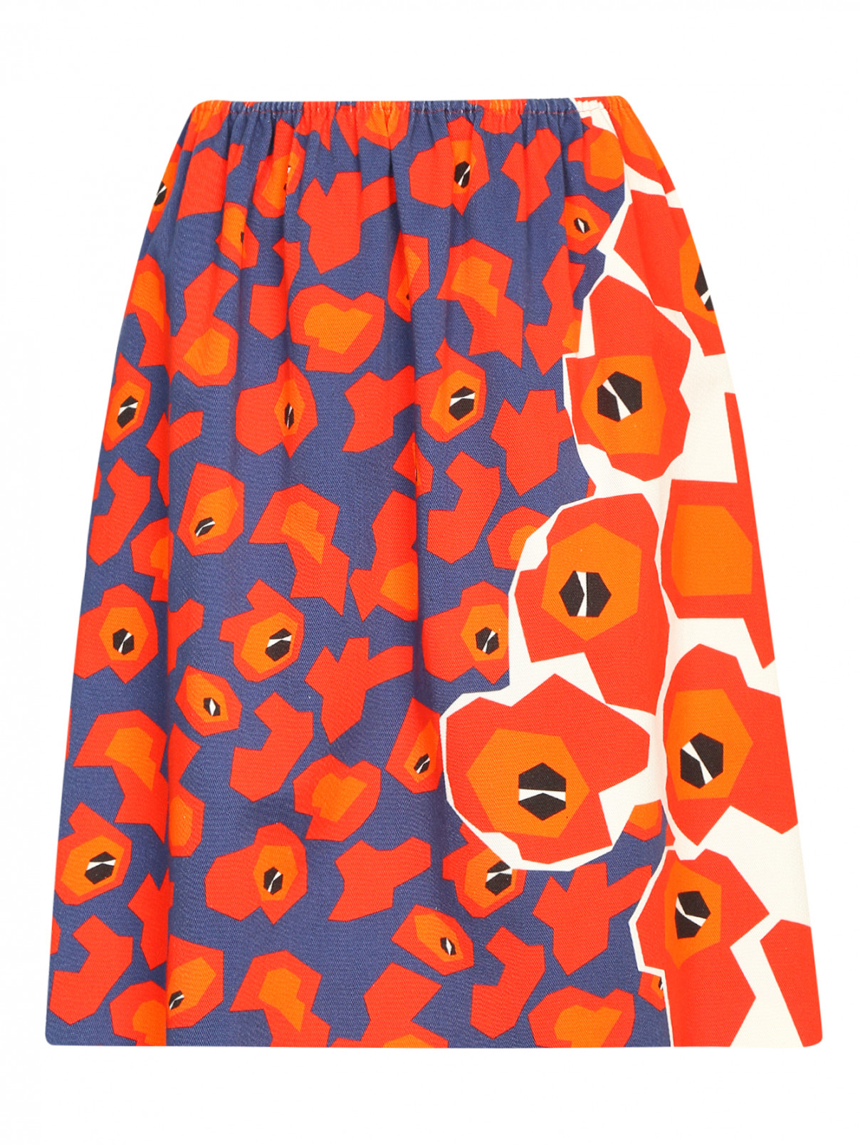 Пышная юбка-мини с узором Jil Sander Navy  –  Общий вид  – Цвет:  Узор